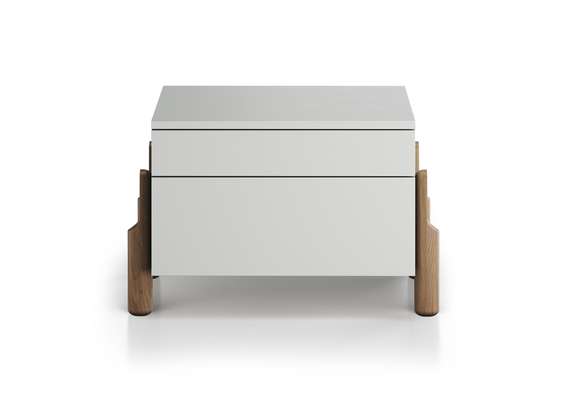 Тумба прикроватная Basic 2 ящика ширина 60 см (светло-серый)