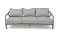 "Брюссель" лаунж-зона из искусственного ротанга на 5 персон, цвет серый, каркас под дерево (холодно-бежевый)