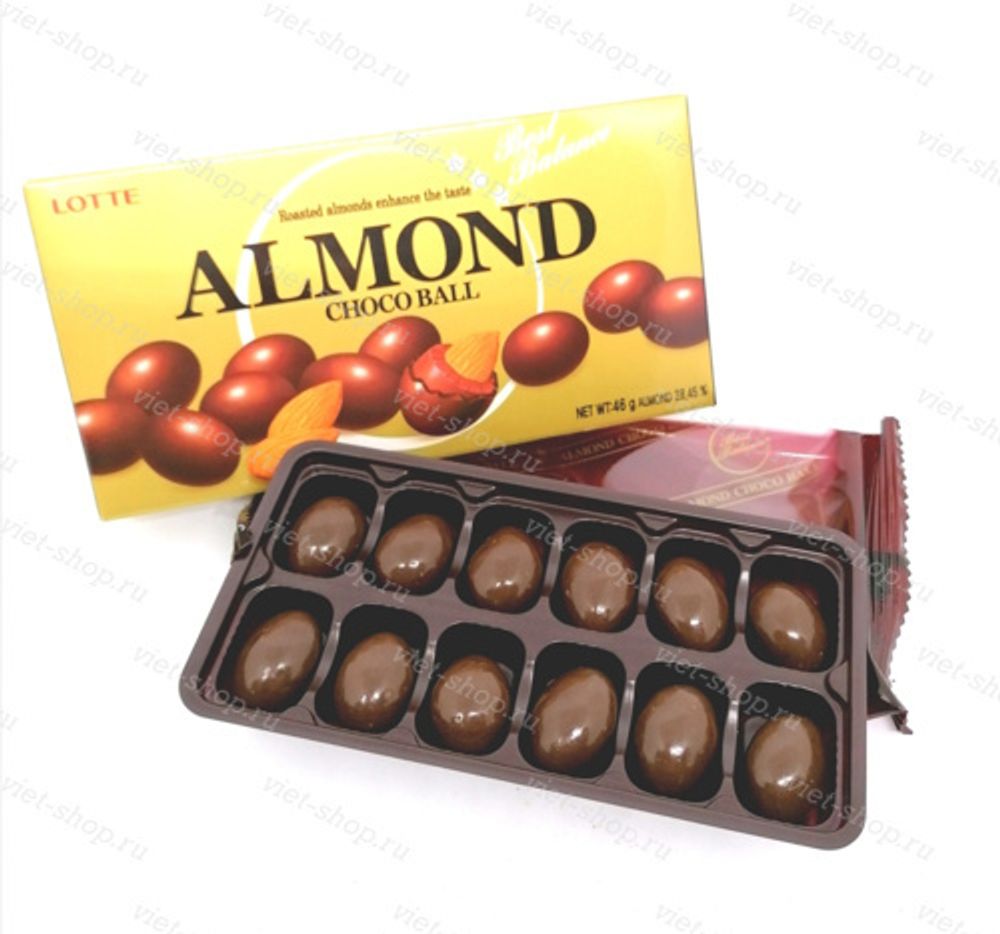 Миндаль в молочном шоколаде Almond Choco Ball, Корея, 46 гр.