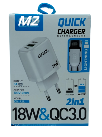 Зарядное уст-во USB+кабель для iPhone IOS QC3.0 Charger CH-72L