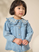 Куртка джинсовая с вышивкой для девочки Next E43-357, Голубой