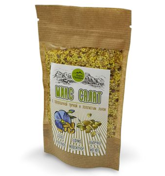 «BUCKWHEAT SALAD MIX» с золотистым льном - микс для салатов, выпечки, йогуртов, 100 г.