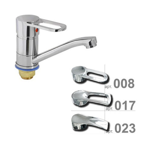 Смеситель для мойки и умывальника ПСМ 215-КТ/023 однорычажный, без гибкой подводки, средний излив