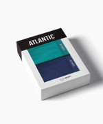 Мужские трусы слипы спорт Atlantic, набор 2 шт., хлопок, бирюзово-зеленые + темно-голубые, 2RMP-094