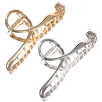 Заколка - краб для волос на блистере «PREMIUM», бесконечность, цвет серебро и золото, 11,5см