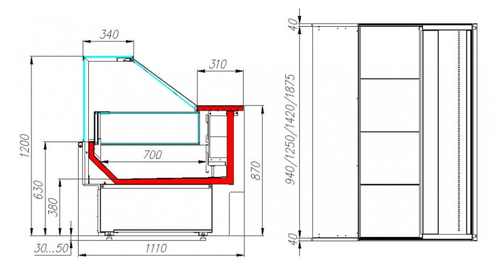 Морозильная витрина CARBOMA BAVARIA 2 GC110 SL 2,0-1 0011-9006