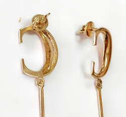 Ювелирные серьги из серебра с позолотой