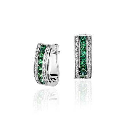 Серьги с бриллиантом  из белого золота JA-S-211874-7