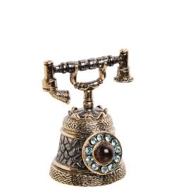 AM-2703 Колокольчик «Телефон со стразами» (латунь, янтарь)
