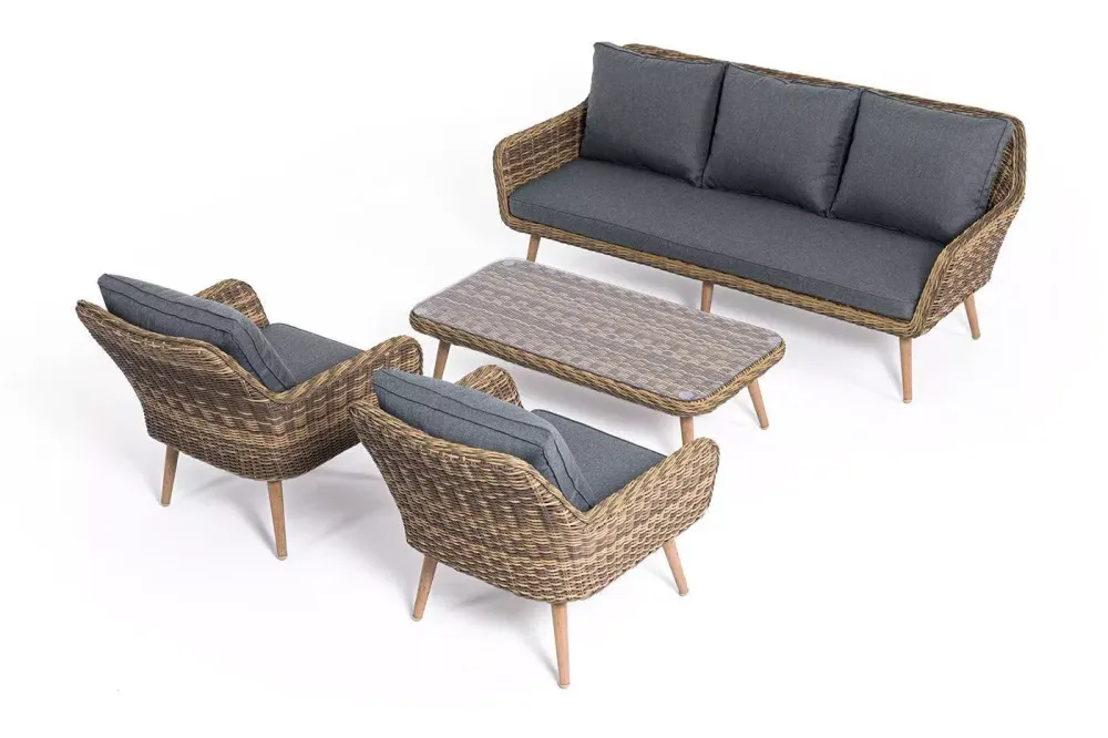 "Прованс" лаунж-зона плетеная из искусственного ротанга, цвет соломенный