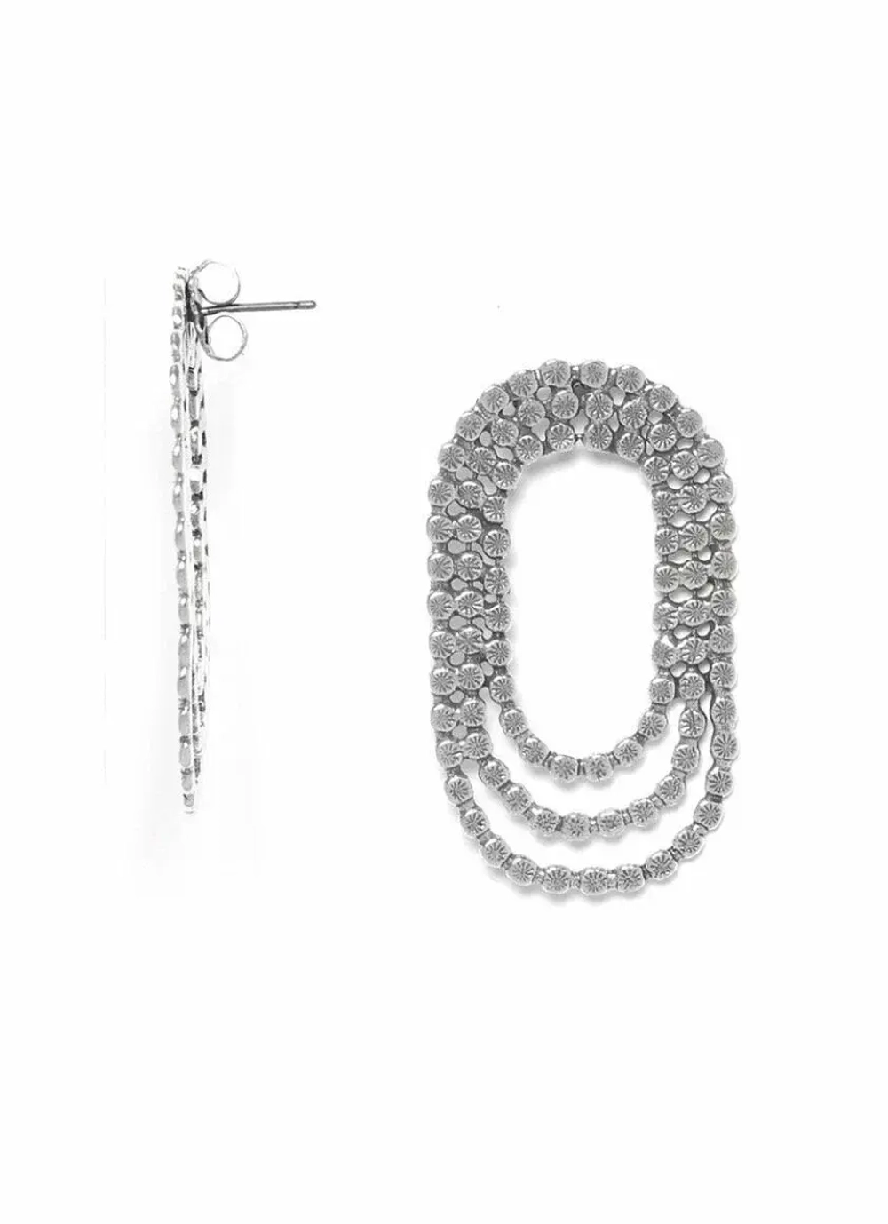 Серьги ORI TAO, Azzurra, цепное переплетение, OT24.1-12-31905 (серебристый)