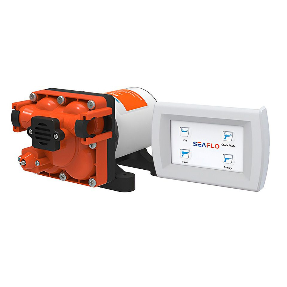 Унитаз судовой электрический Delux с помпой, 24 В/ Гальюн в лодку