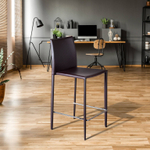 Стул полубарный Rolf, кожа коричневый