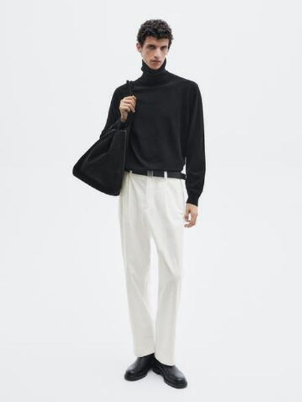 Massimo Dutti Широкие брюки с вытачками, белый