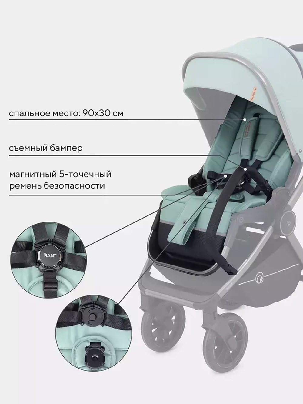 Коляска детская RANT "FALCON" (3в1) RA098 Green