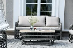"Ницца" лаунж-зона из искусственного ротанга, цвет серый