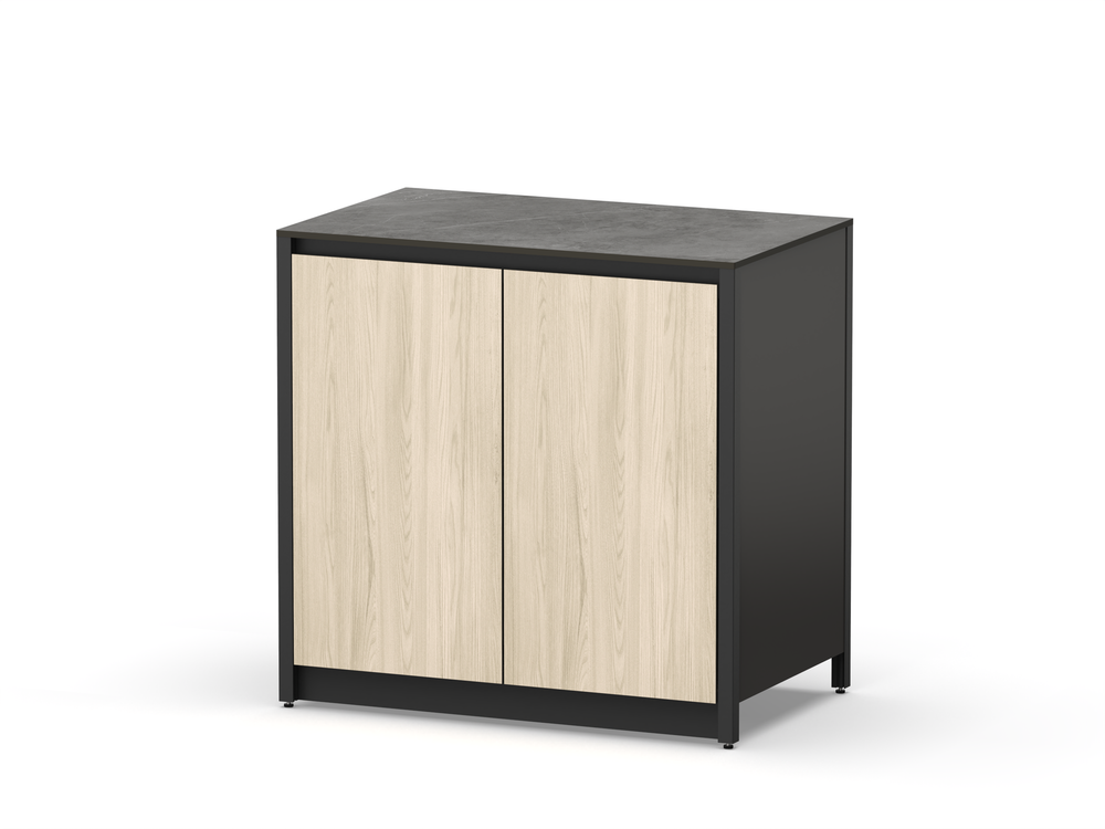 Шкаф напольный Lounge D-03, 90 см, дуб сонома/черный мрамор