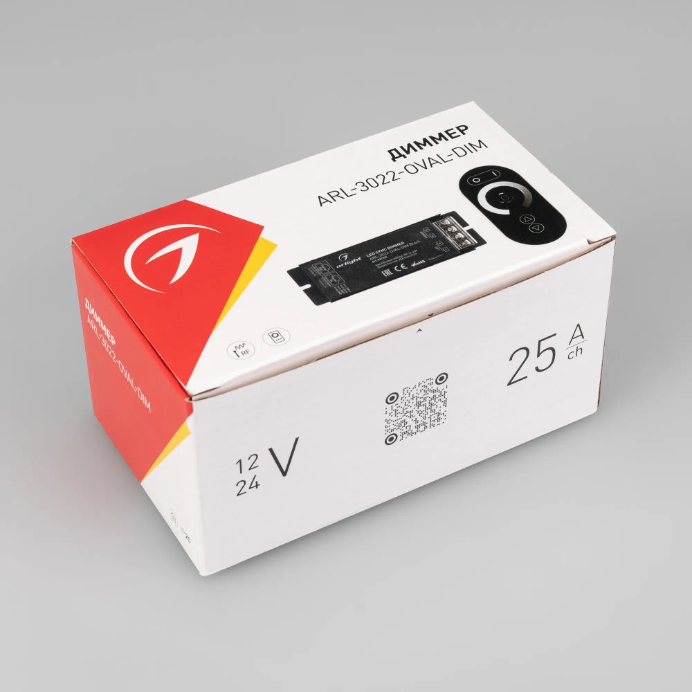 Диммер ARL-3022-OVAL-DIM Black (12-24V, 1x25A, ПДУ, RF) (Arlight, IP20 Металл, 2 года) 027150