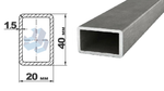 трубы электросварные прямоуг 40x20x1.5 дл 6000