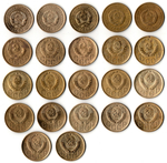 Набор монет 5 копеек 1926,28,30,31,32,36,37,38,39,40,41,43,46,48,49,50,52,53,54,55,56,57 (22 шт) (F-XF) (1)