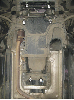 Защита картера Двигателя, КПП. 2 мм, Сталь. для Mercedes C-class 2007-2011 MOTODOR.01227