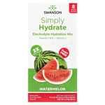 Swanson, Simply Hydrate, смесь электролитов для гидратации, арбуз, 8 стик-пакетов по 6,2 г (0,22 унции)