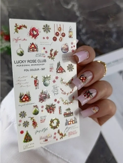 Lucky Rose Слайдеры наклейки для длинных ногтей 387