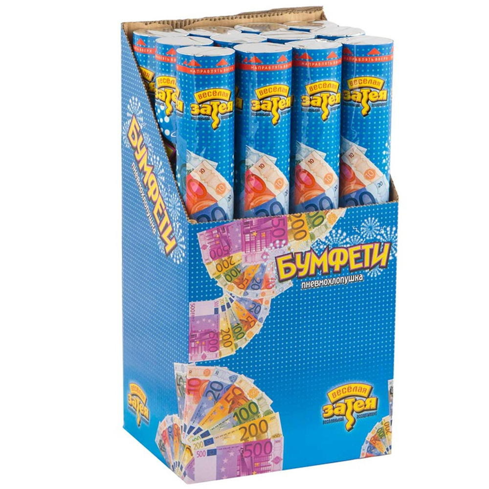 Хлопушка-конфетти «Денежный дождь из евро», 40 см
