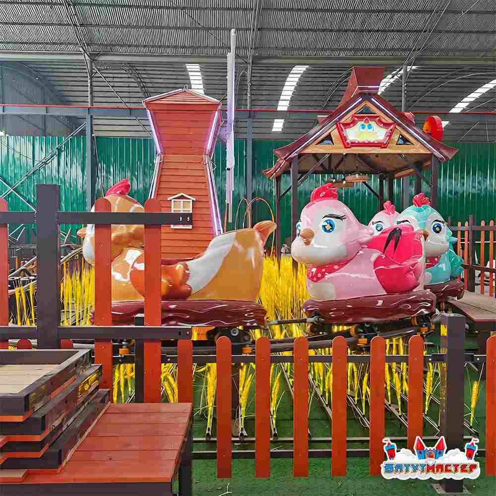 Детская американская горка «Птенчики», 4 кабины 8 мест, 15,4×8,35×4,6 м