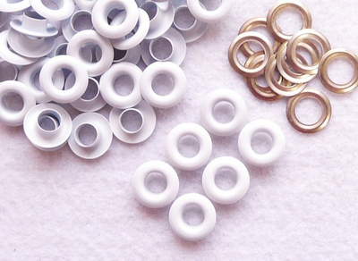 Белый матовый Люверс №5, Эмаль/сталь - упаковка 10 шт