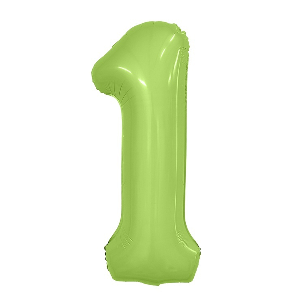 Шар ЦИФРА 1 Сатин Pistachio 40" 102 см
