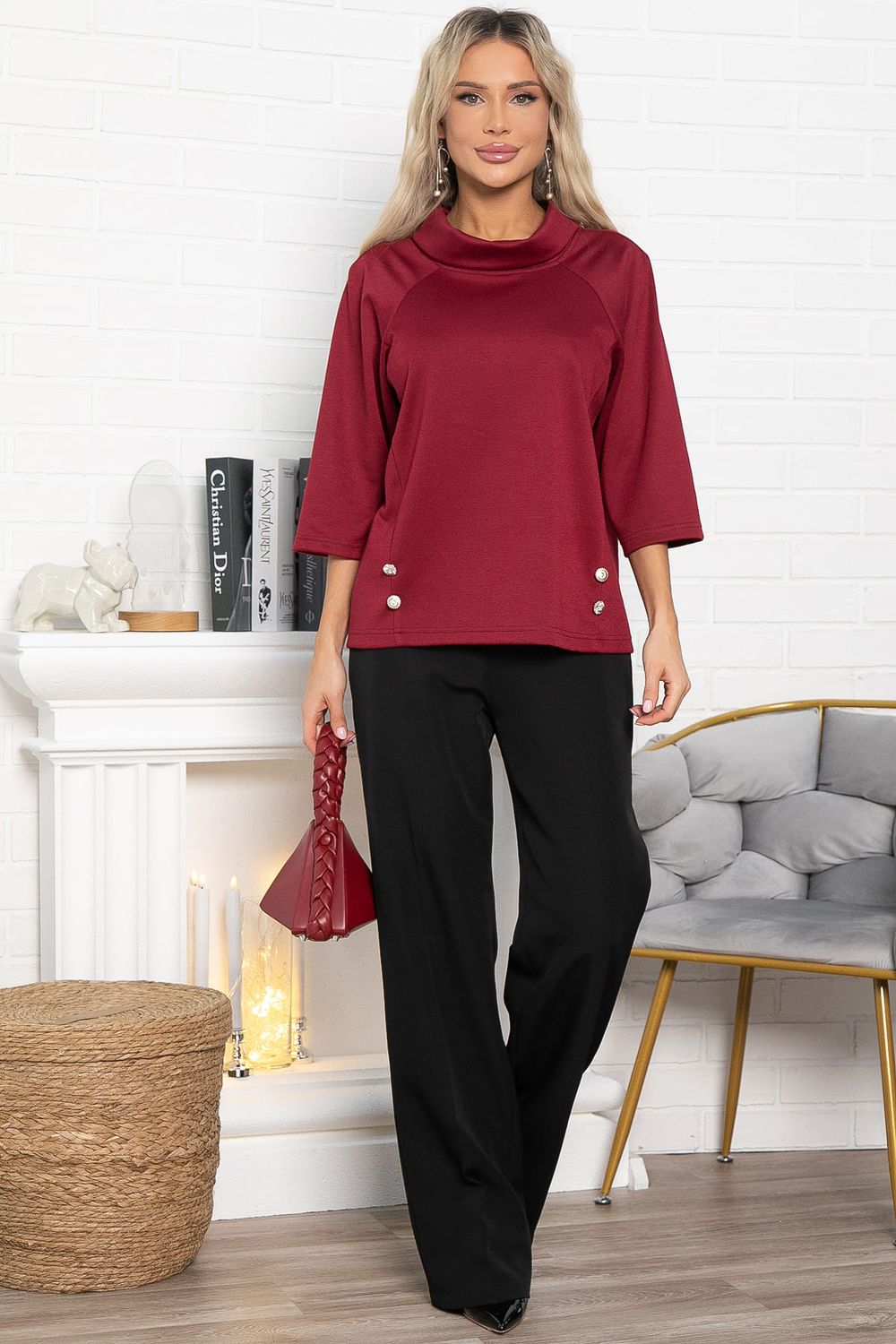 Джемпер Эдельвейс (бордовый) Б15003-18М LT Collection