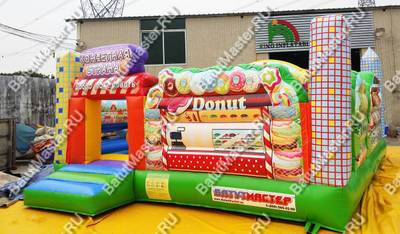 Коммерческий надувной батут "Конфетная страна" 6*5*2,8 м