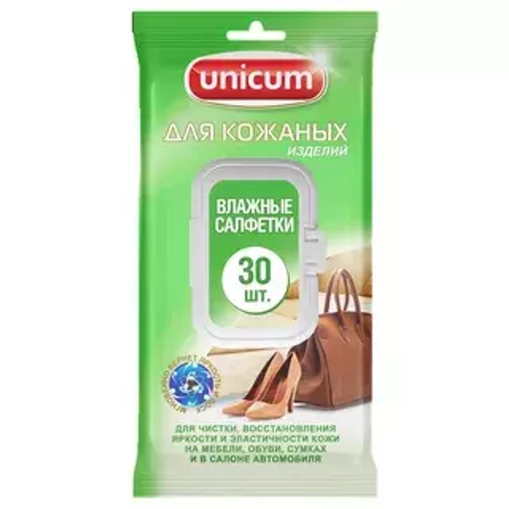 UNICUM Влажные салфетки для кожаных изделий*24