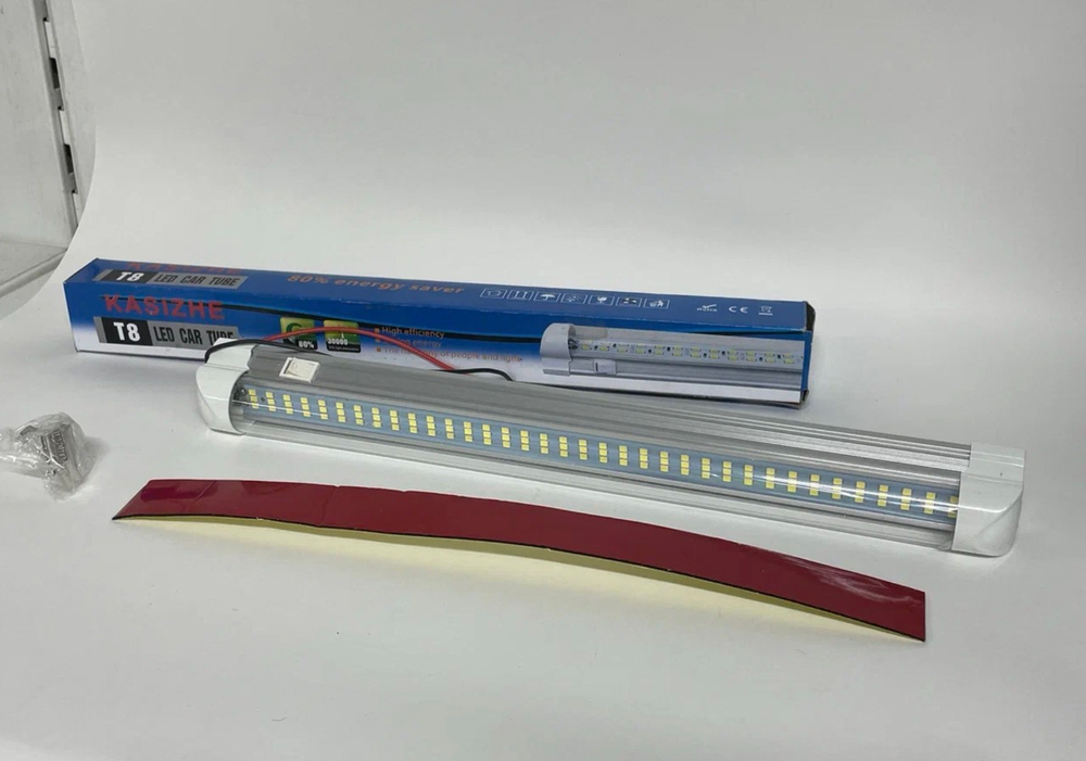 Плафон (Светлый) освещения салона автомобиля, светильник, 30 см, 12 Вт, 108 светодиодов, с выключателем, 12-80V (1 шт)