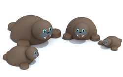 Резиновая фигура 3D Морж из резиновой крошки