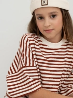 Футболка в коричневую полоску для девочки