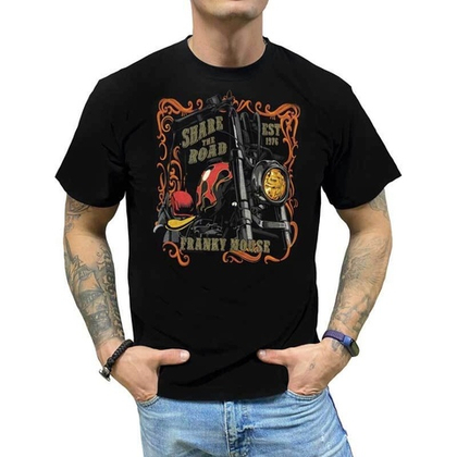 Футболка Franky Mouse Share the Road (Мотоцикл) (S / черный)