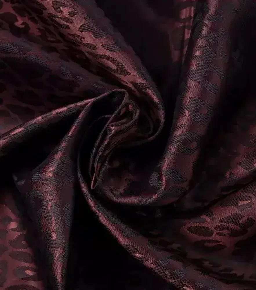 Ткань подкладочная Жаккард, шир. 145 см, 90(+/-5) гр/м2, вискоза 48%, п/э 52%, бордовый