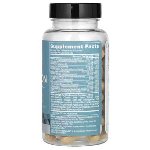 Eu Natural, Conception for Her, мультивитамины для поддержки женской фертильности, 60 вегетарианских капсул