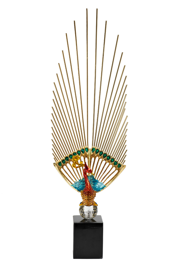 Статуэтка 20x9x66см Garda Decor Жар-птица с золотым хвостом 55RD6932