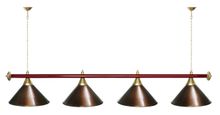 Лампа STARTBILLIARDS 4 пл. (плафоны синие,штанга синяя,фурнитура золото)