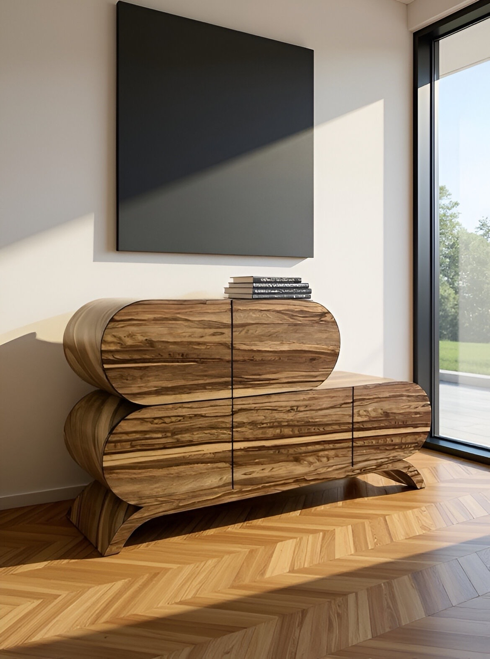 Тумба "Двойной Цикл" на ножках с ящиками