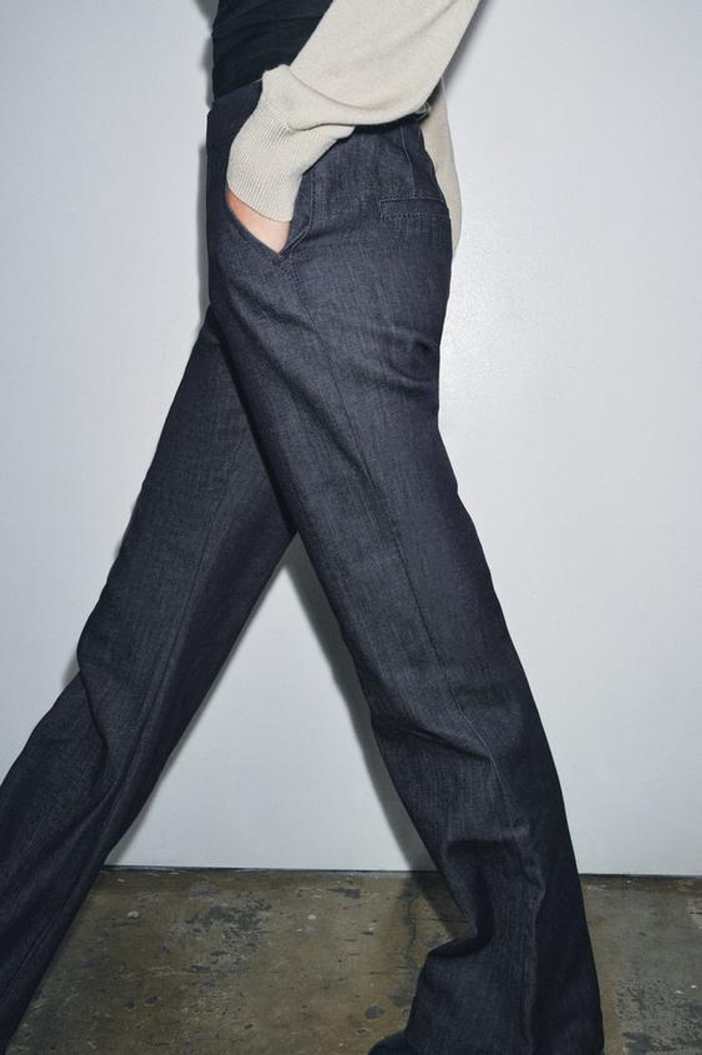 ZARA ДЖИНСЫ КЛЕШ СО СРЕДНЕЙ ПОСАДКОЙ — ZW COLLECTION, СИНИЙ