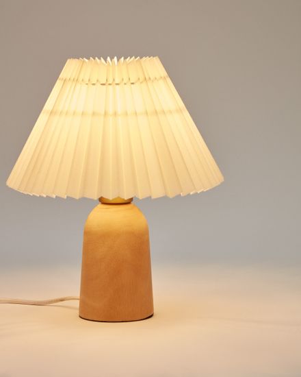 Colour Настольная лампа из натурального дерева и бежевым абажуром