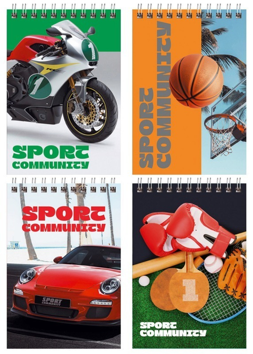 Блокнот А6 40л. на гребне BG "Sport community"