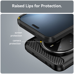 Чехол с дизайном в стиле карбон на Honor Magic 7 Pro, мягкий отклик кнопок, серия Carbon от Caseport