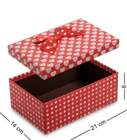 WG-14/2-B Коробка подарочная «Прямоугольник» цв.красн./бел.