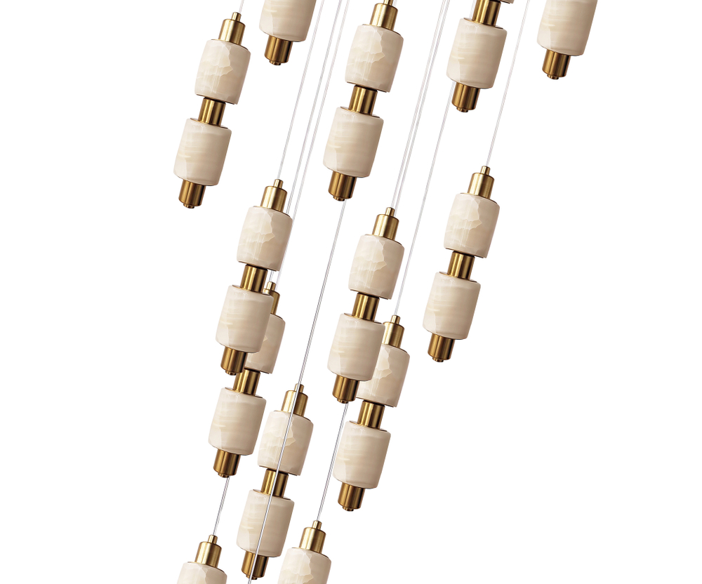 07526-15A,36 Люстра каскадная Алос латунь Led 120w