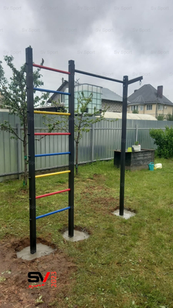Монтаж уличной шведской стенки Sv Sport (3 вертикальных столба)